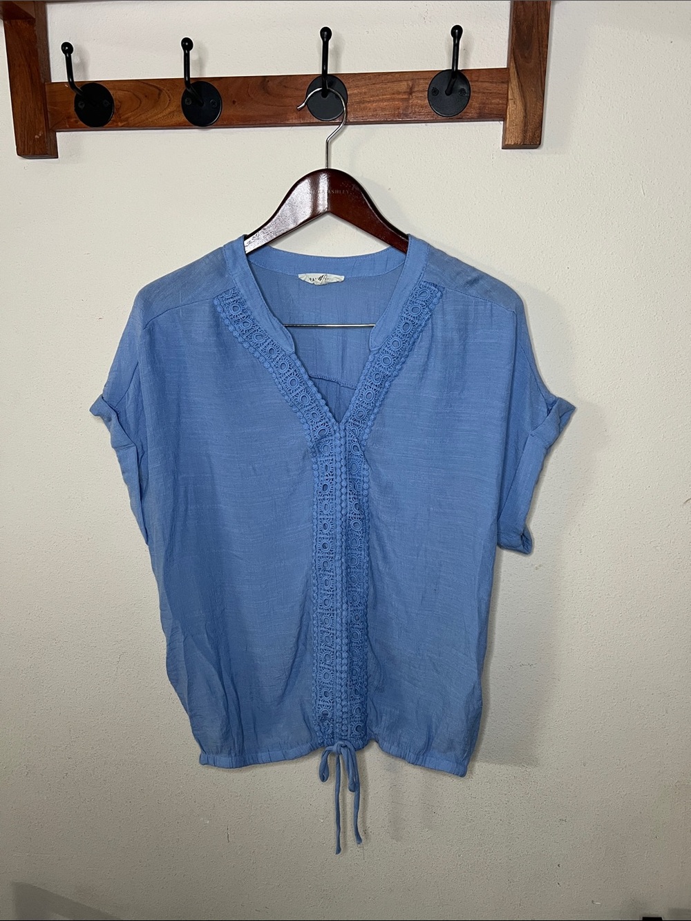 Parallel Skies Women’s V-Neck Top Blue Casual Size XLarge